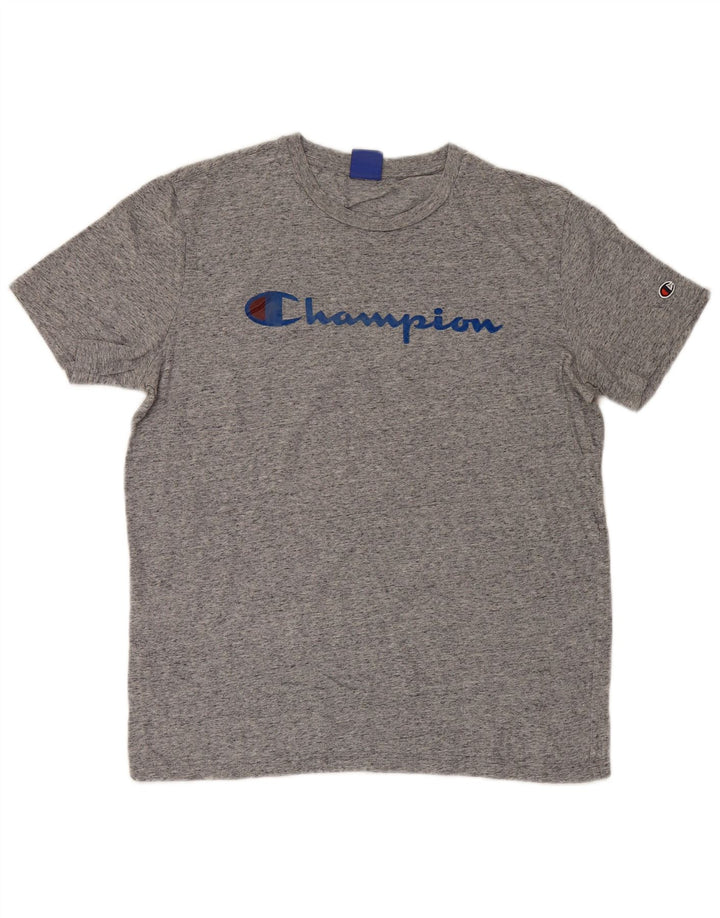 Champion Mens Graphic T-Shirt Top Large Grey Flecked