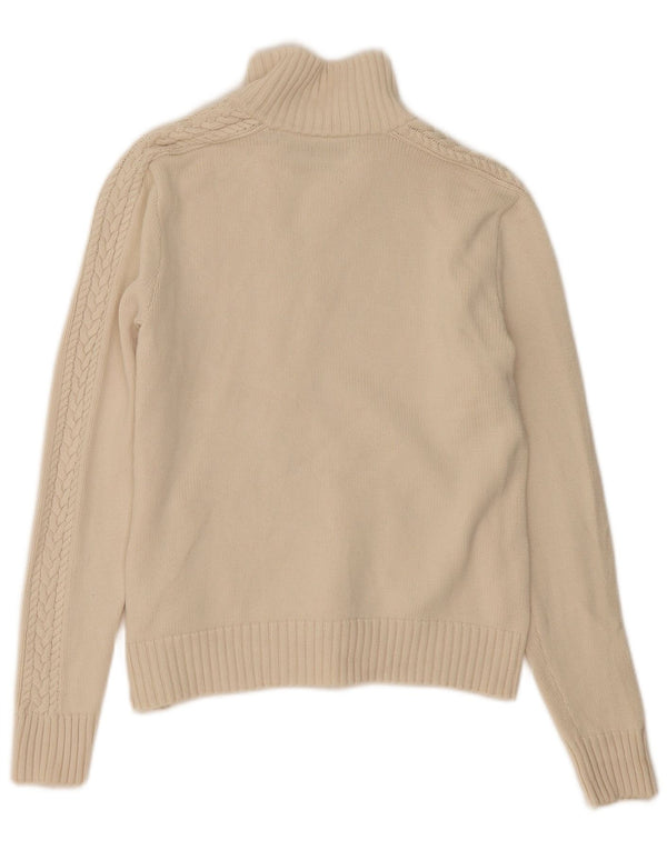 Ralph Lauren Womens Cardigan Sweater UK 16 Large Off White Cotton