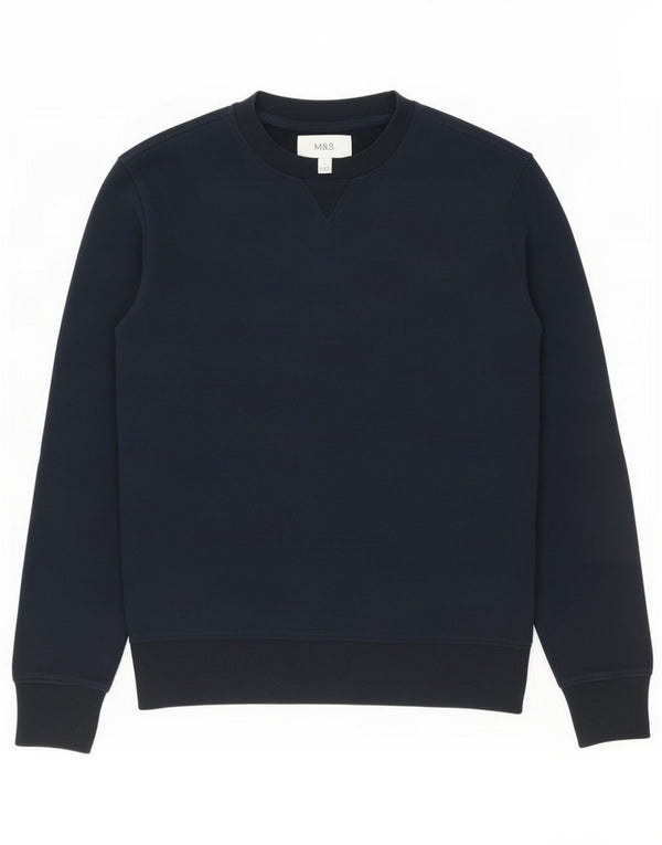 Marks & Spencer Mens Sweatshirt Jumper Small Navy Blue Cotton