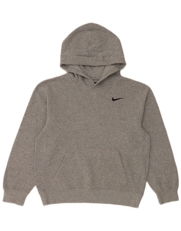 Nike Boys Hoodie Jumper 12-13 Years Large Grey Cotton