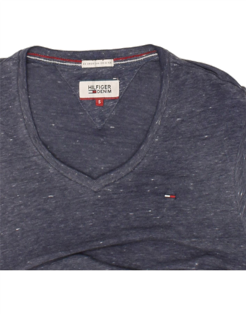 TOMMY HILFIGER Mens T-Shirt Top Small Navy Blue Flecked | Vintage Tommy Hilfiger | Thrift | Second-Hand Tommy Hilfiger | Used Clothing | Messina Hembry 