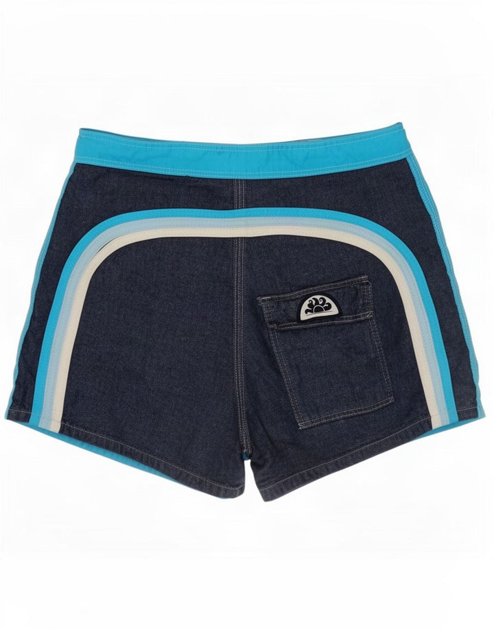 Sundek Mens Swimming Shorts Small Blue Colourblock Nylon