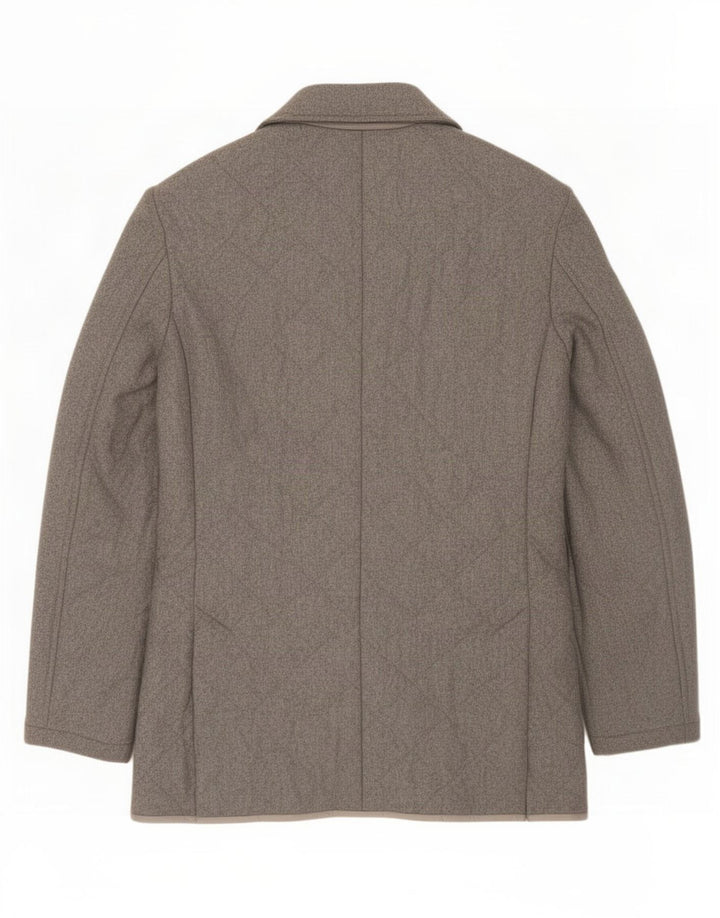 Sartoria Rossi Mens 3 Button Quilted Blazer Jacket IT 46 Small Grey Wool