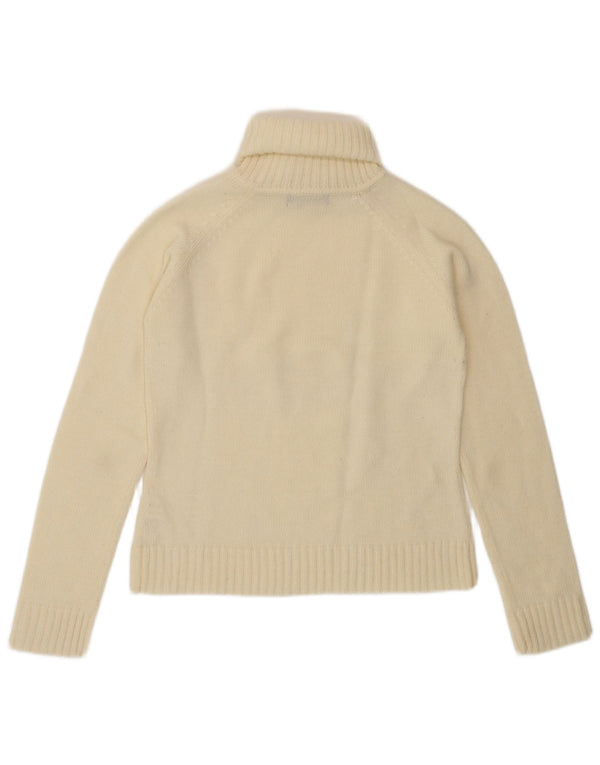 Zara Womens Crop Roll Neck Jumper Sweater UK 14 Large Off White Acrylic