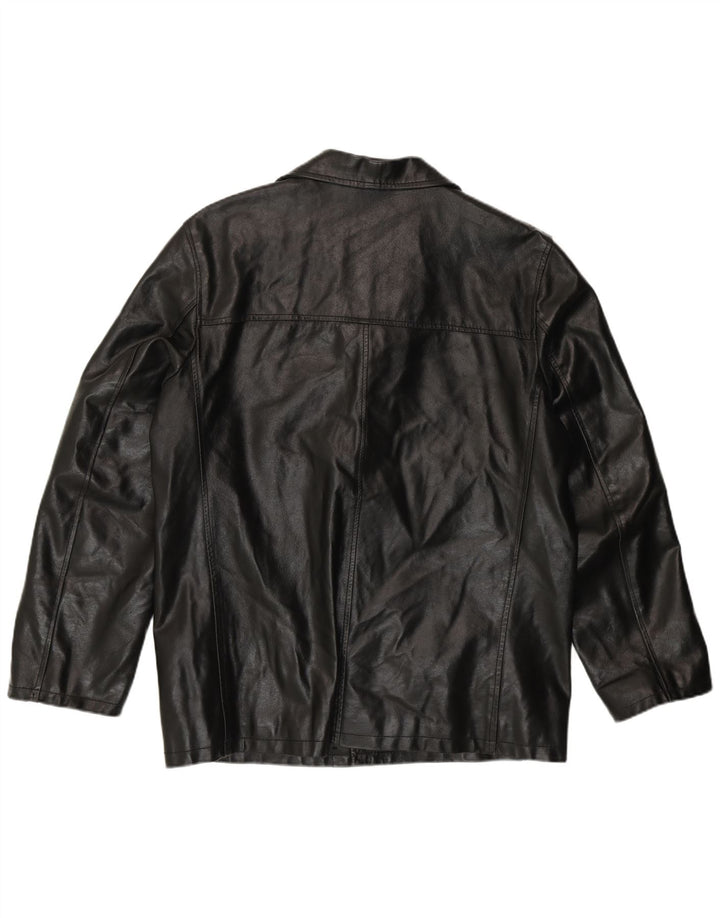 Vintage Mens Leather Jacket UK 38 Medium Black Leather