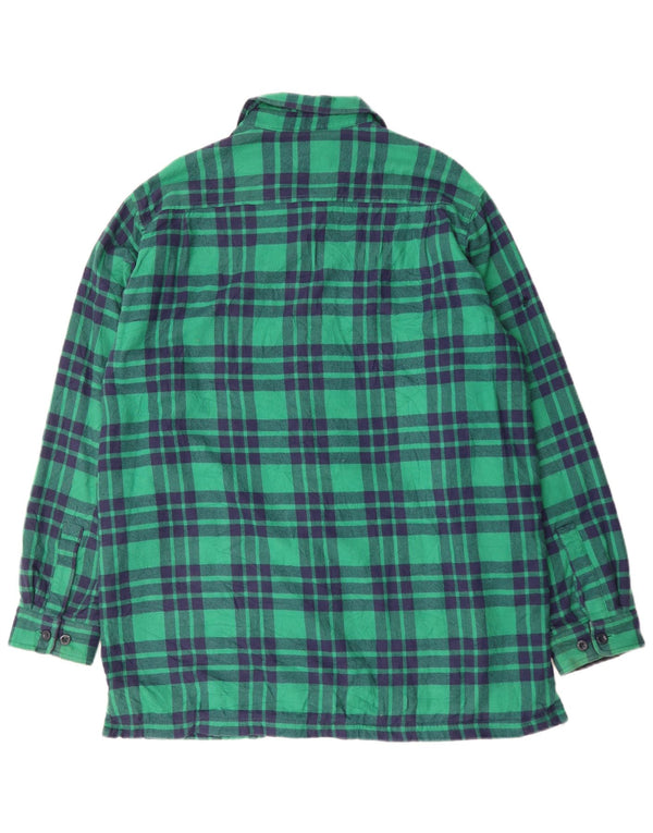 L.L.Bean Mens Tall Lumberjack Flannel Shirt Large Green Check Cotton