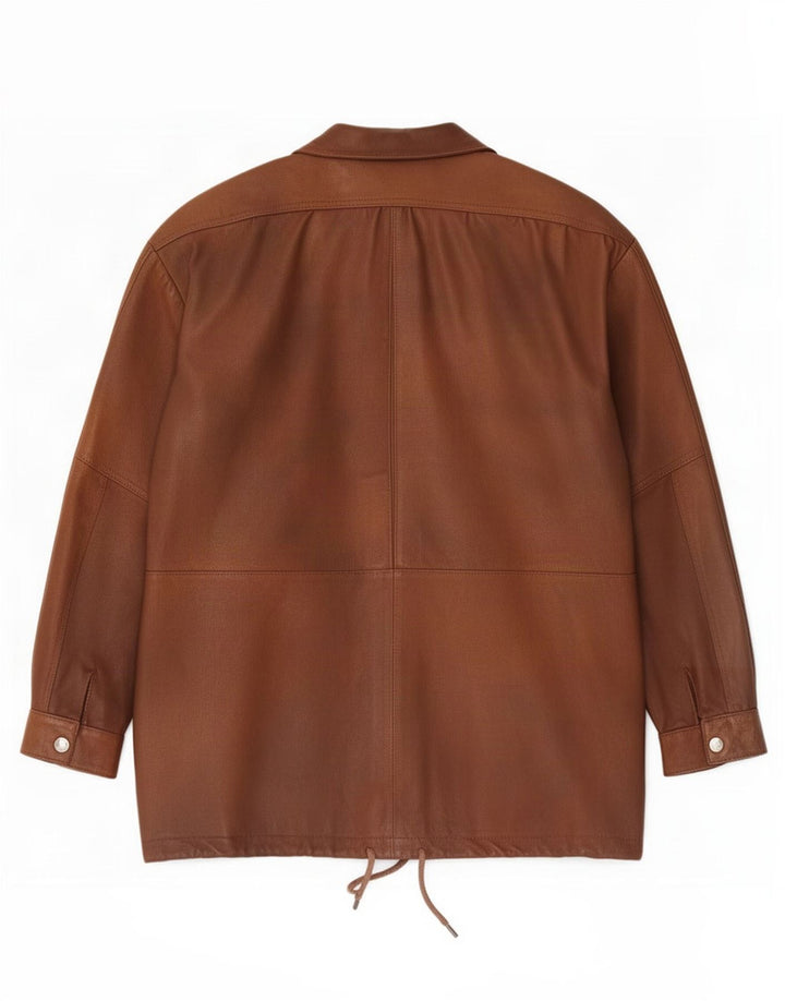 Vintage Womens Leather Jacket UK 16 Large Brown