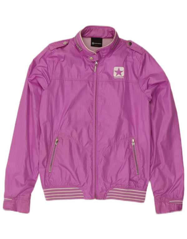 Converse Womens Military Hooded Tracksuit Top Jacket UK 10 Small Purple