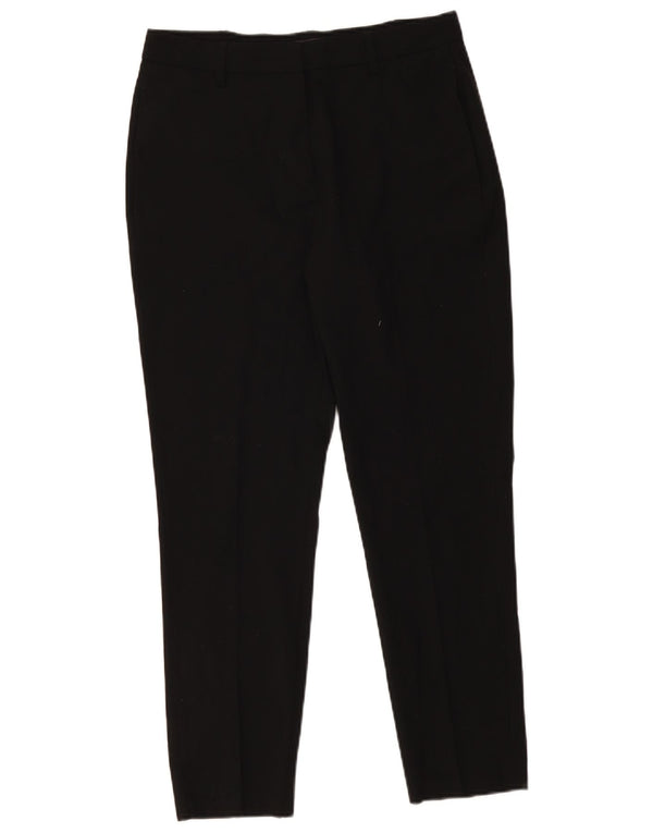 Marks & Spencer Womens Slim Casual Trousers UK 12 Medium W30 L27 Black