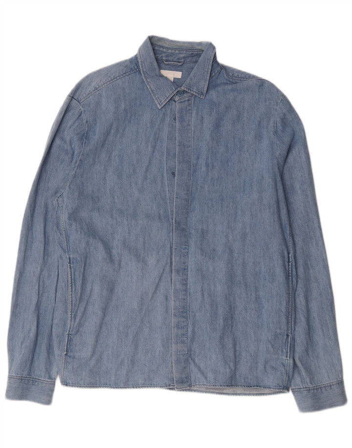 Cos Mens Denim Shirt Large Blue Cotton