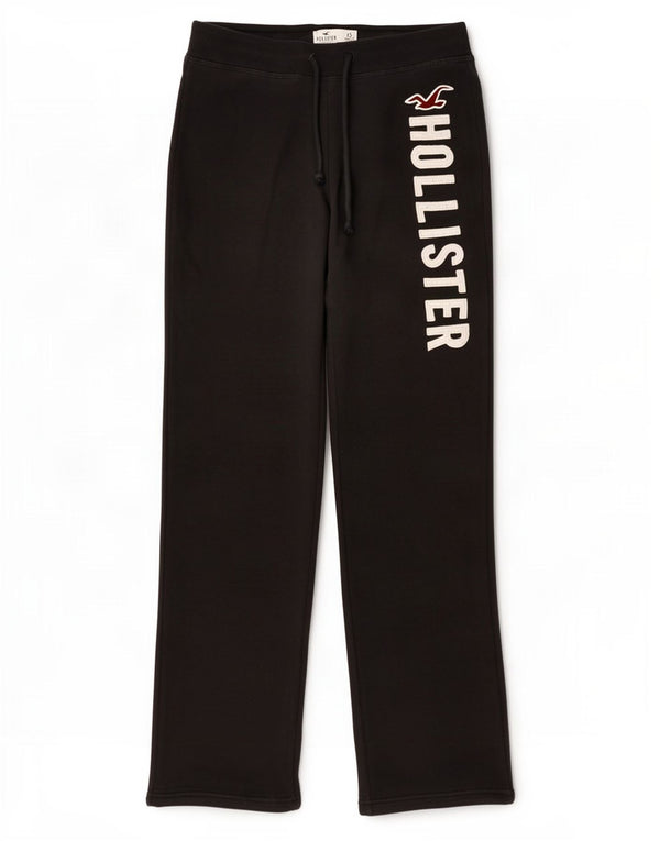 Hollister Womens Graphic Tracksuit Trousers UK 6 XS Black Cotton