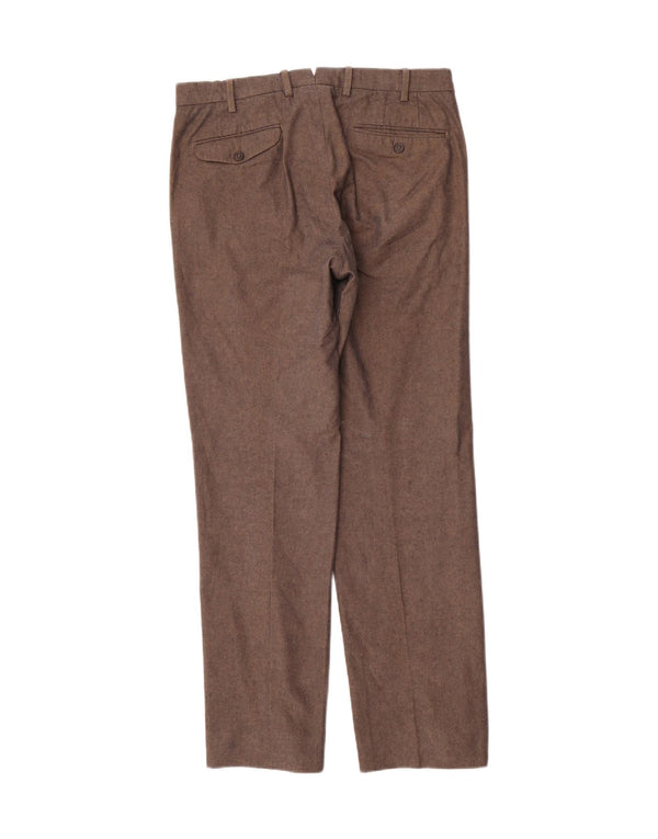 Massimo Dutti Mens Suit Trousers EU 40 Medium W31 L31 Brown Herringbone