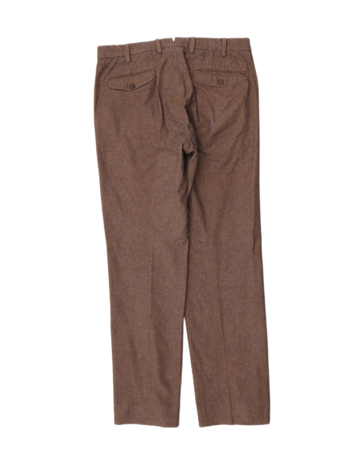 Massimo Dutti Mens Suit Trousers EU 40 Medium W31 L31 Brown Herringbone