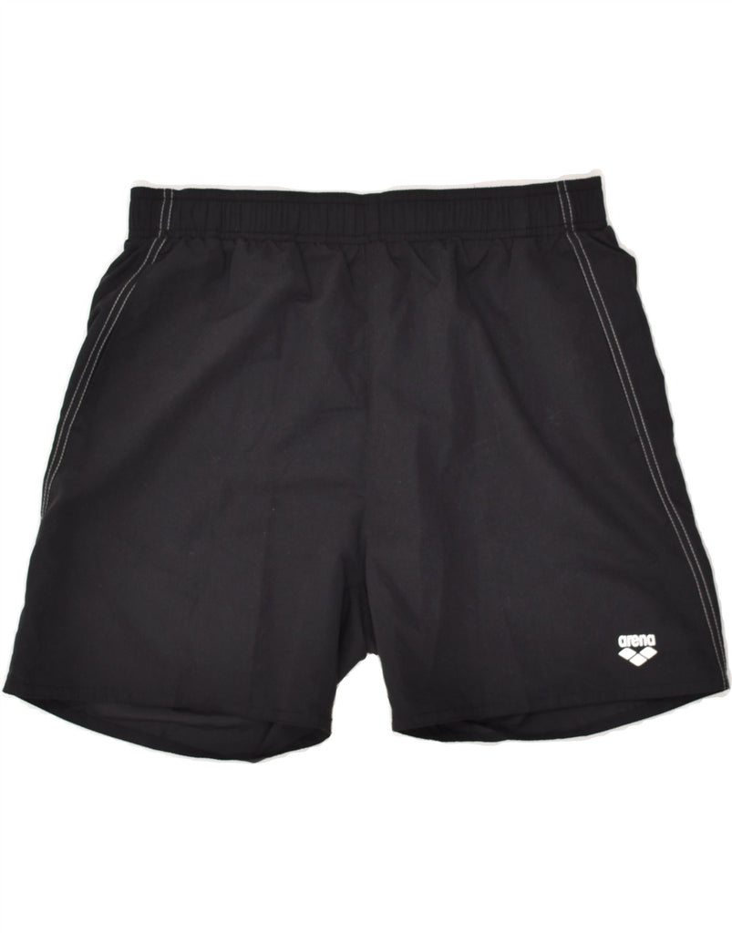 ARENA Mens Sport Shorts Large Black Polyester | Vintage Arena | Thrift | Second-Hand Arena | Used Clothing | Messina Hembry 