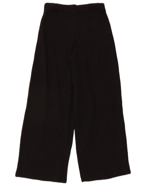 Zara Womens Wide Leg Tracksuit Trousers UK 8 Small Black Polyester