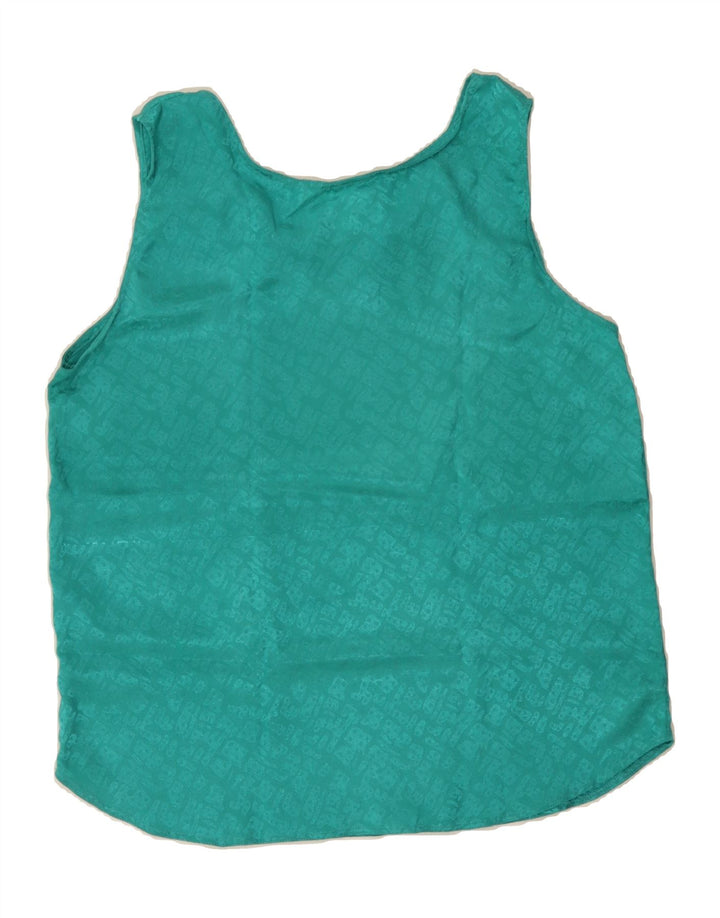 VINTAGE Womens Vest Top UK 16 Large Green Polyester Vintage Vintage and Second-Hand Vintage from Messina Hembry 