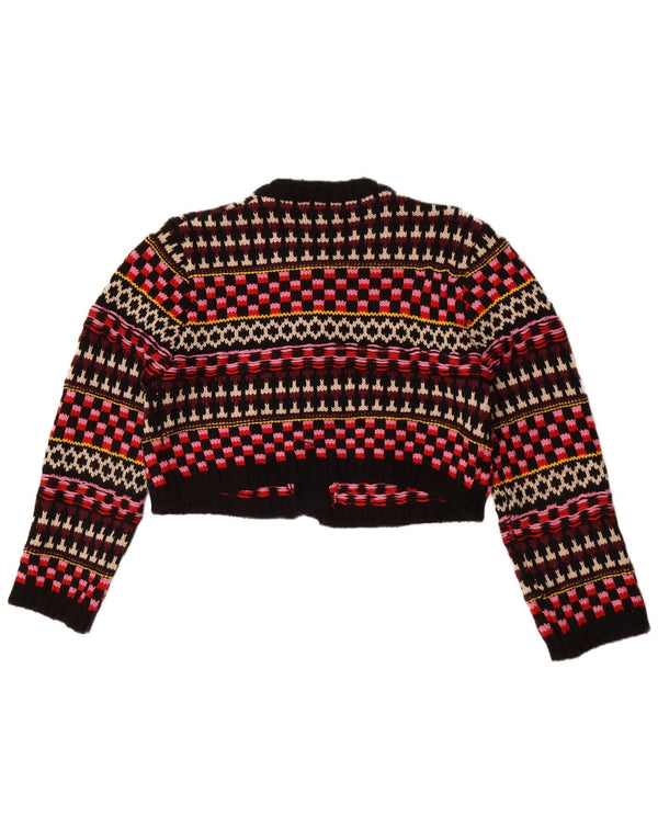 Zara Womens Loose Fit Cardigan Sweater UK 14 Medium Multicoloured Geometric