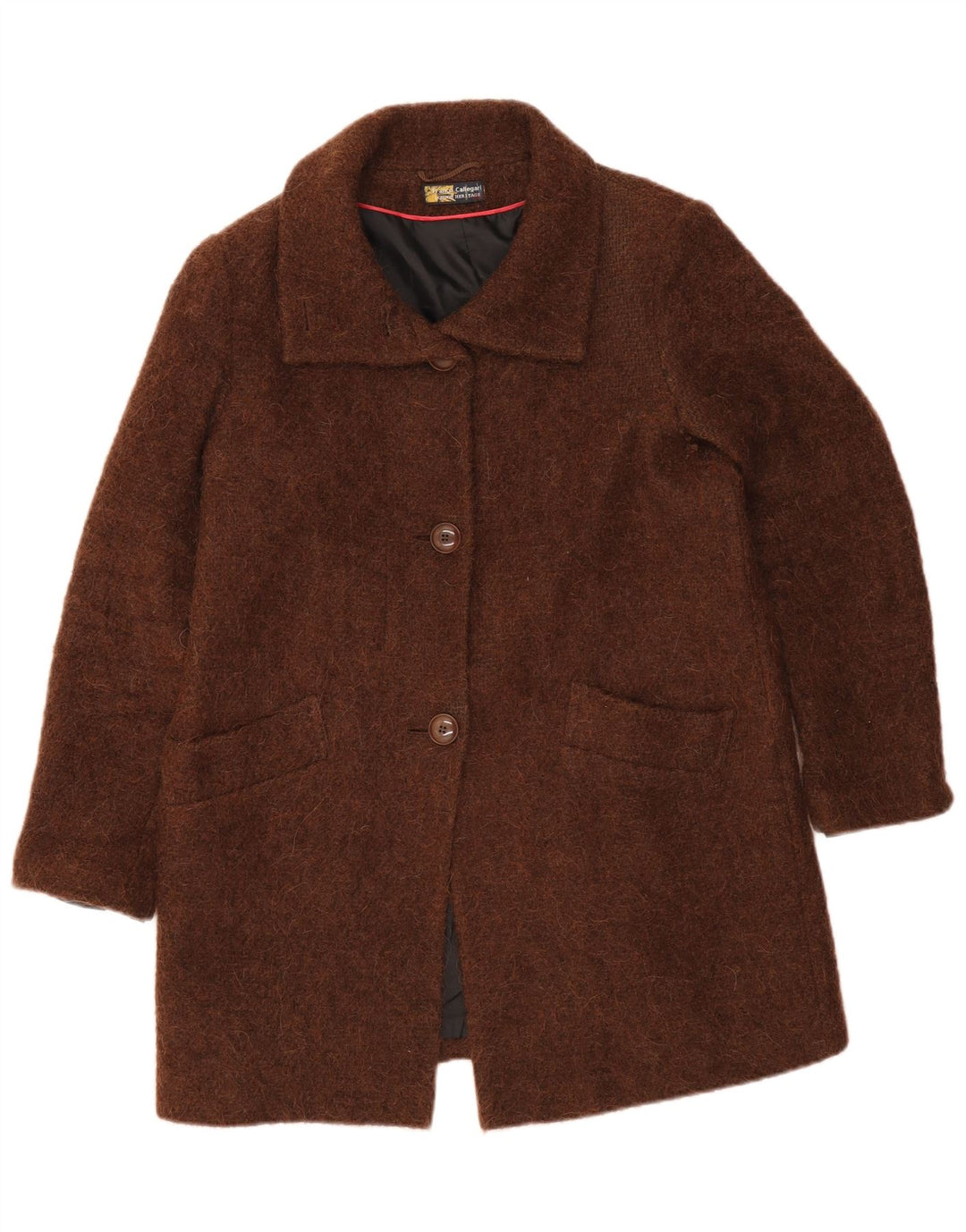 Franco Callegari Womens Overcoat EU 38 Medium Brown Wool