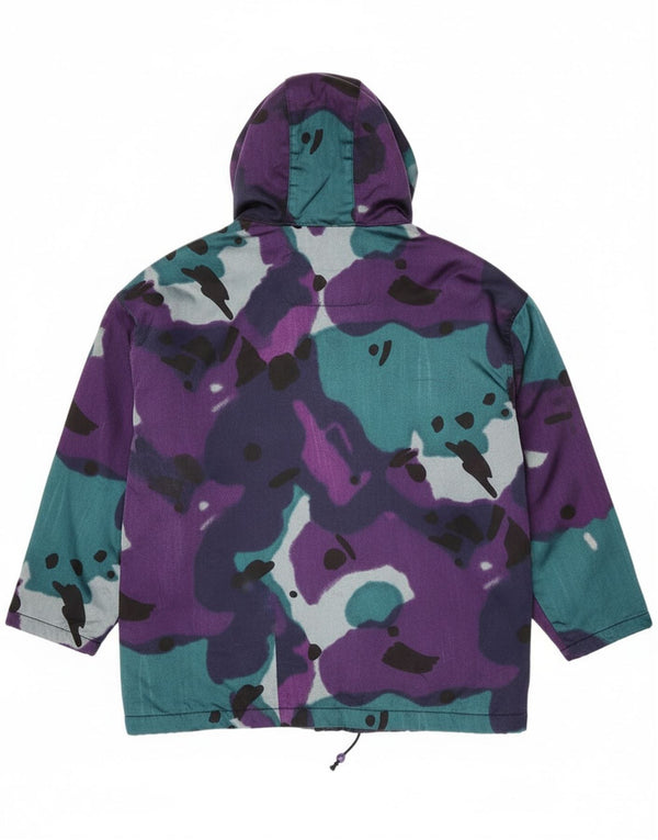Gil Bret Womens Hooded Oversized Padded Jacket UK 20 2XL Purple Camouflage