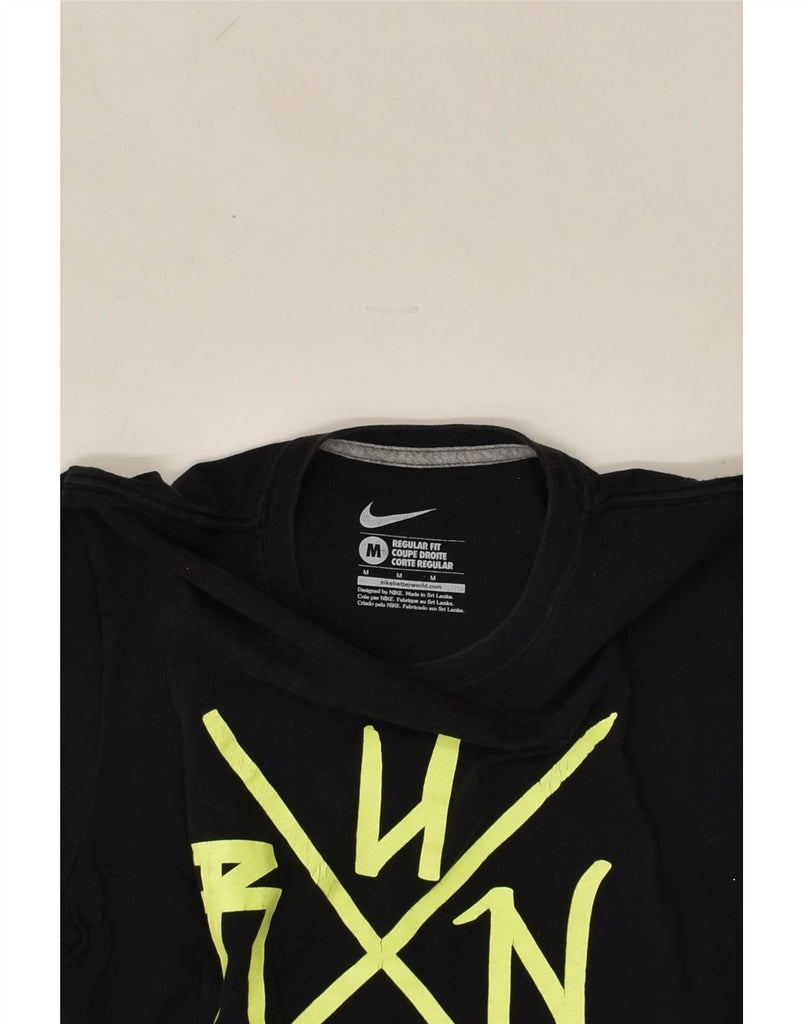 NIKE Mens Regular Fit Graphic T-Shirt Top Medium Black Cotton | Vintage Nike | Thrift | Second-Hand Nike | Used Clothing | Messina Hembry 