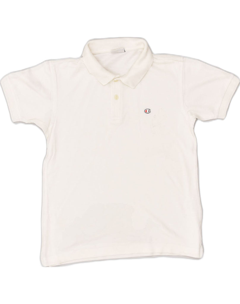 CHAMPION Boys Polo Shirt 7-8 Years White Cotton | Vintage Champion | Thrift | Second-Hand Champion | Used Clothing | Messina Hembry 