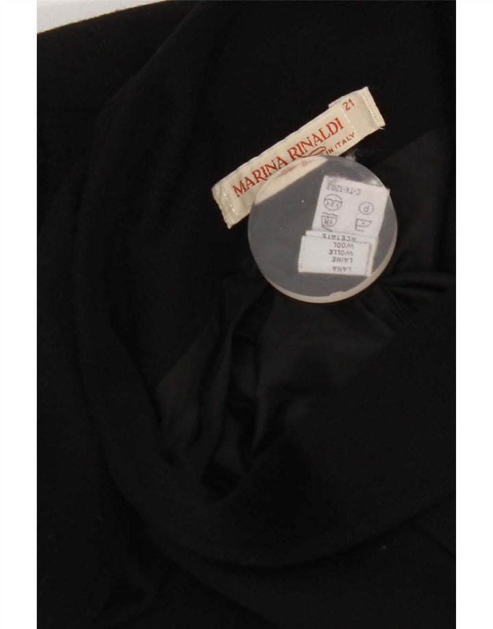 Marina Rinaldi Womens 2 Button Blazer Jacket Size 21 Medium Black Wool
