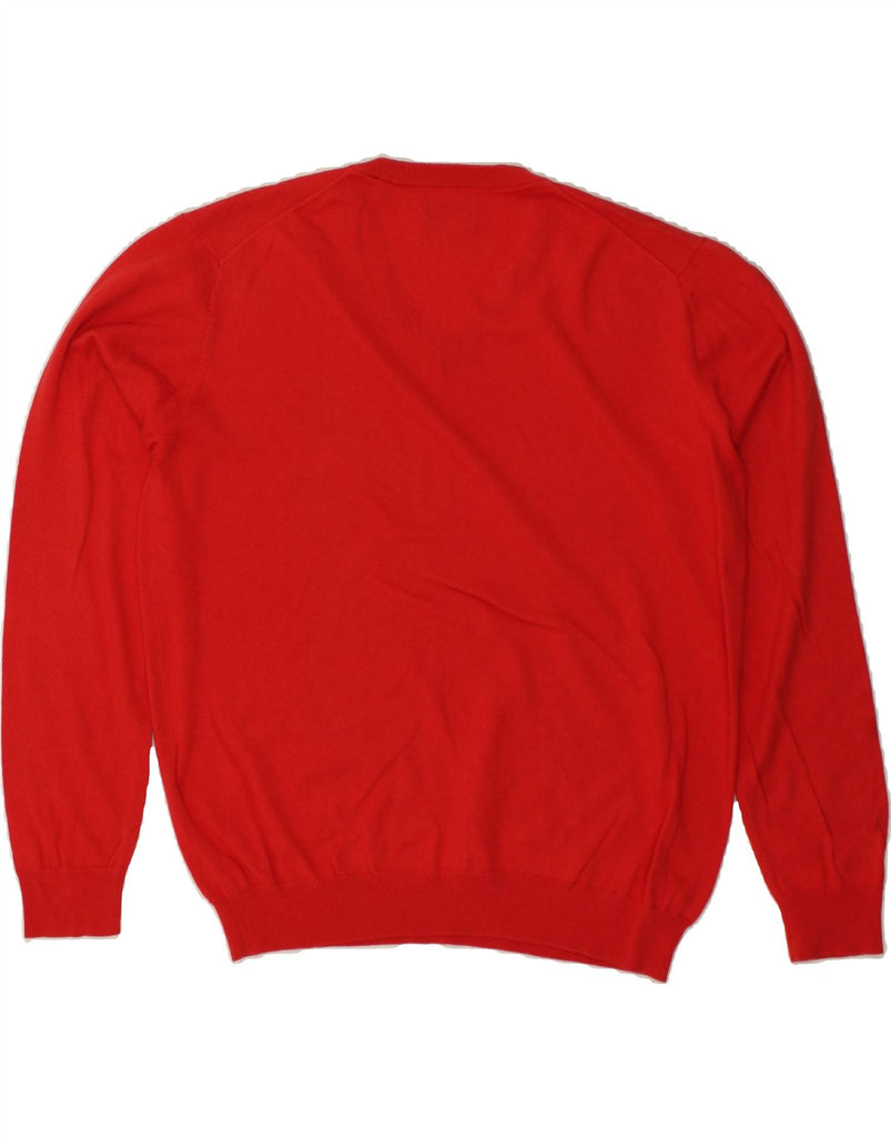 GANT Mens V-Neck Jumper Sweater XL Red Cotton | Vintage Gant | Thrift | Second-Hand Gant | Used Clothing | Messina Hembry 