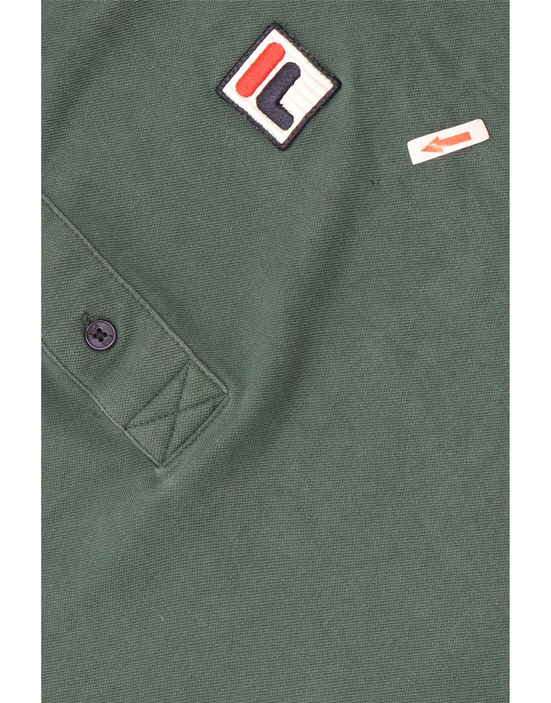 Fila Mens Polo Shirt Large Green Colourblock Cotton