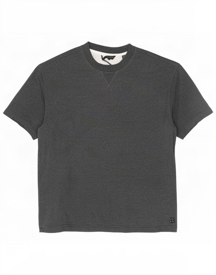 Ted Baker Mens Short Sleeve Loose Fit Sweatshirt Jumper Size 2 Small Grey