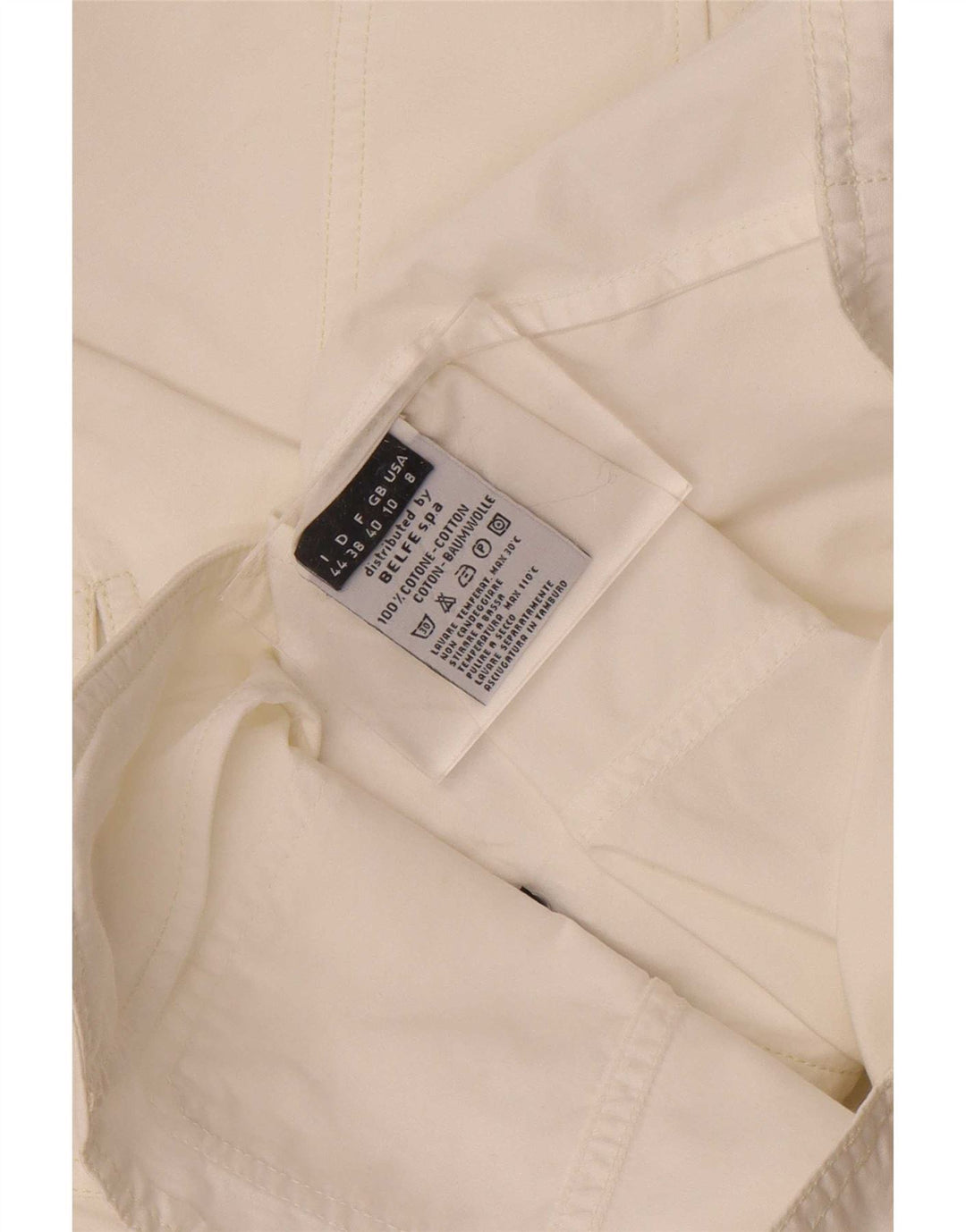 Belfe Womens 3 Button Blazer Jacket UK 10 Small White Cotton
