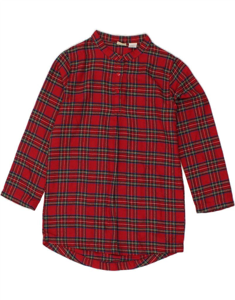 L.L.BEAN Girls Pullover Shirt Dress 11-12 Years Red Plaid Polyester | Vintage L.L.Bean | Thrift | Second-Hand L.L.Bean | Used Clothing | Messina Hembry 