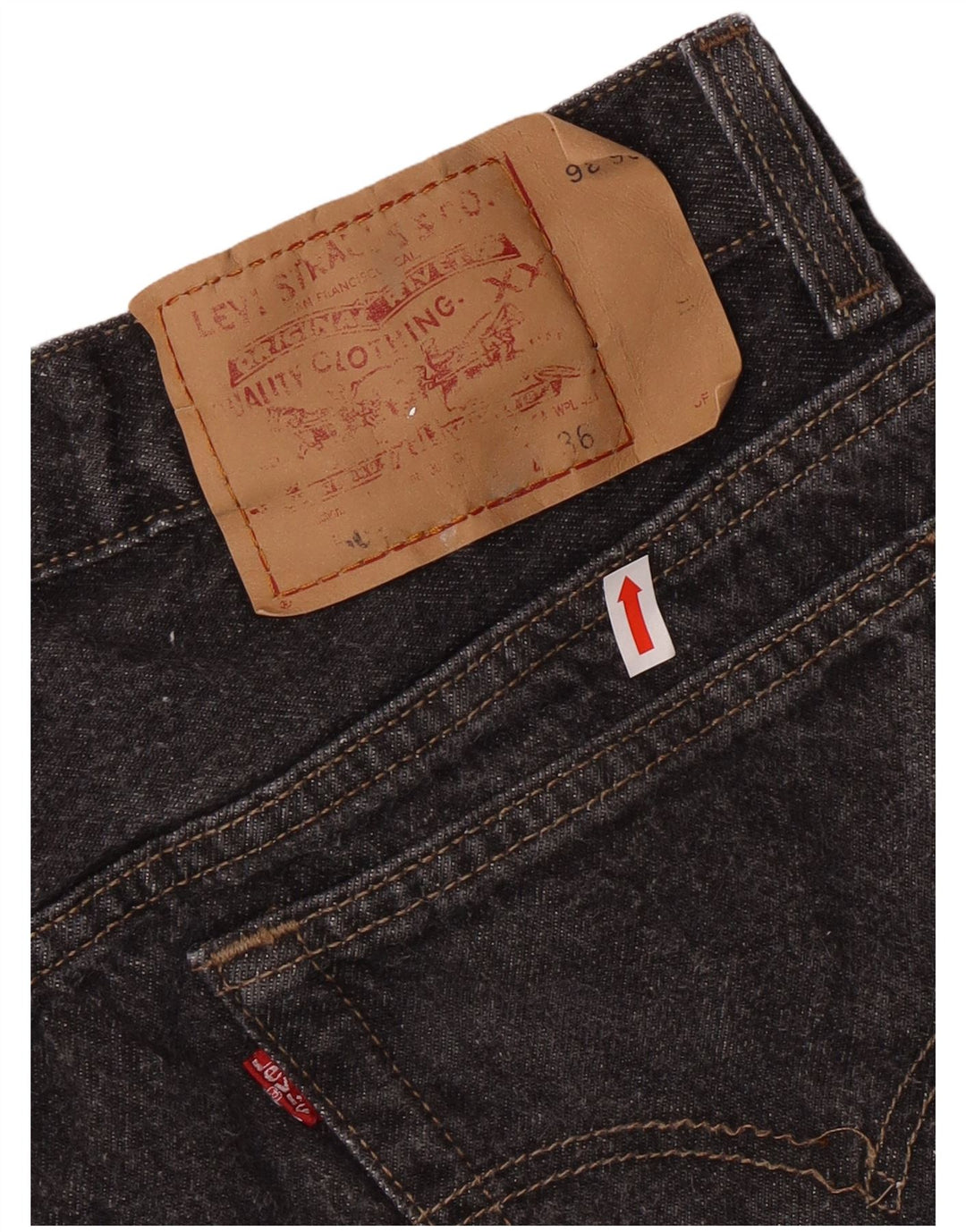 LEVI'S Mens Straight Jeans W36 L36 Grey Cotton