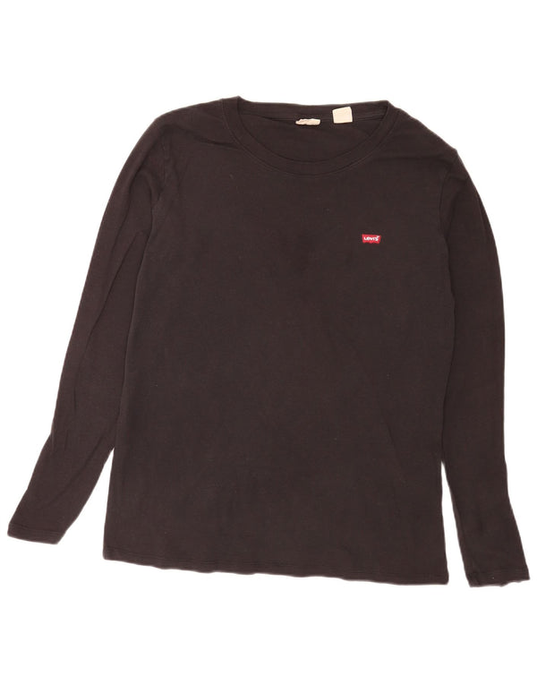 Levi's Womens Top Long Sleeve UK 18 XL Black Cotton