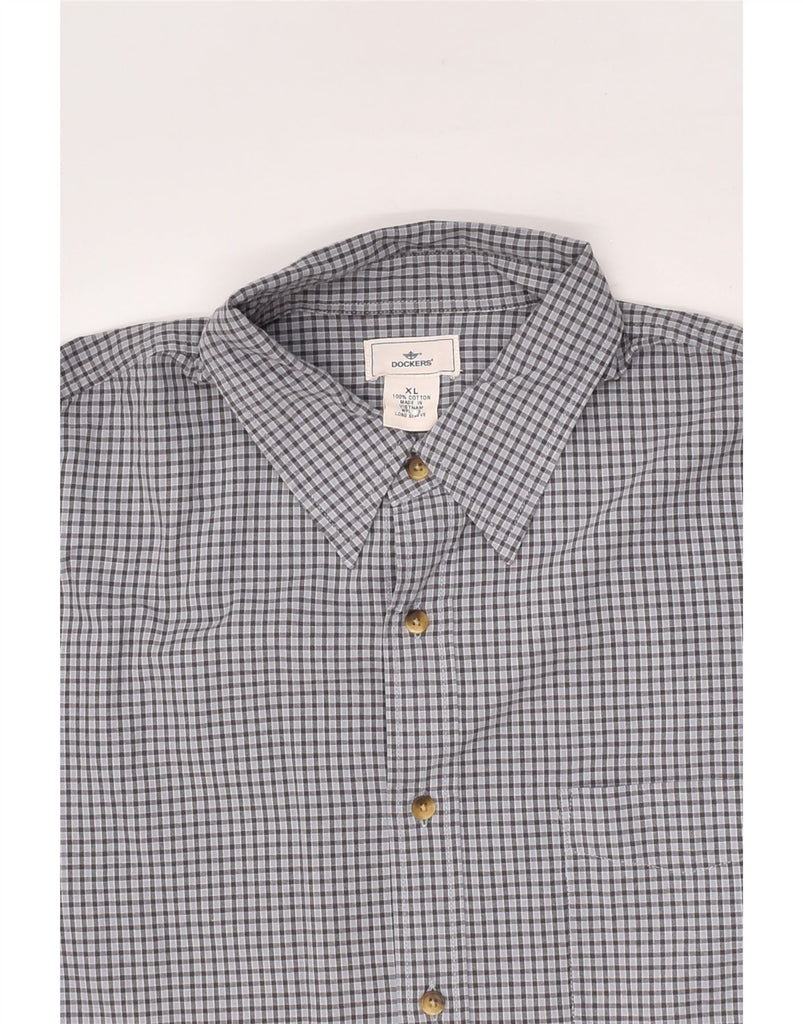 DOCKERS Mens Shirt XL Grey Check Cotton | Vintage Dockers | Thrift | Second-Hand Dockers | Used Clothing | Messina Hembry 