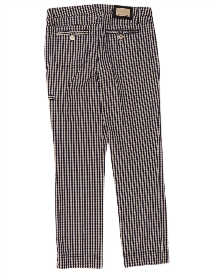 Armata Di Mare Womens Chino Trousers IT 42 Medium W30 L27 Navy Blue Gingham