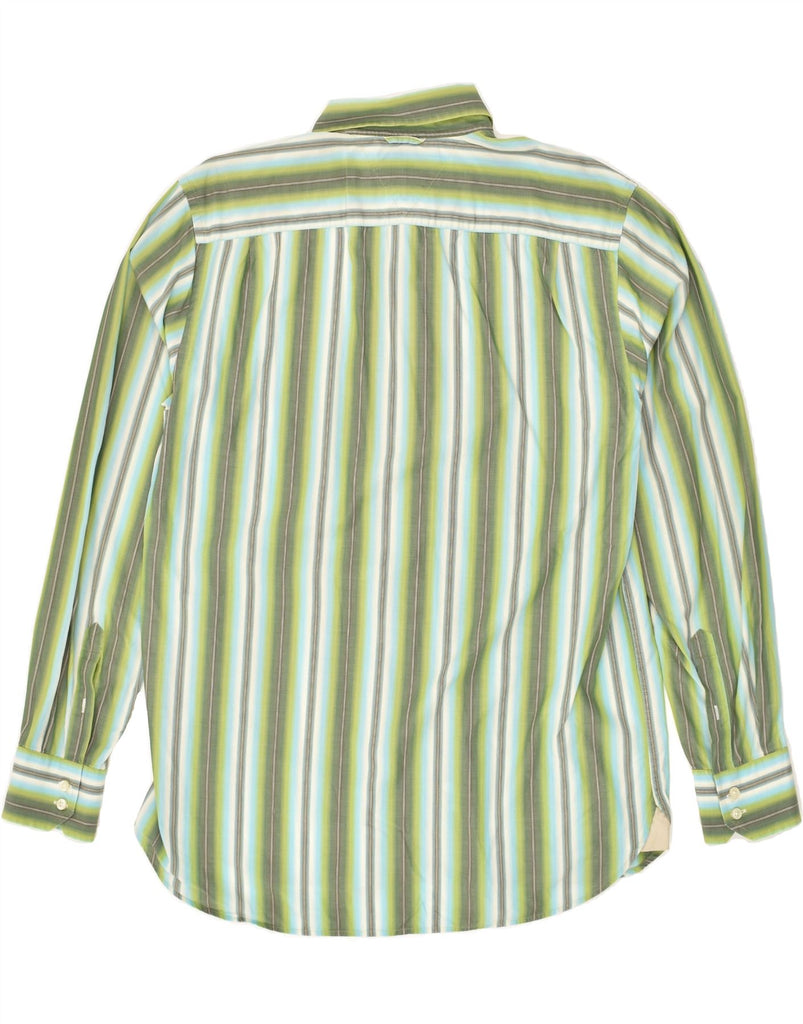 TOMMY HILFIGER Mens Shirt Large Green Striped Cotton | Vintage Tommy Hilfiger | Thrift | Second-Hand Tommy Hilfiger | Used Clothing | Messina Hembry 