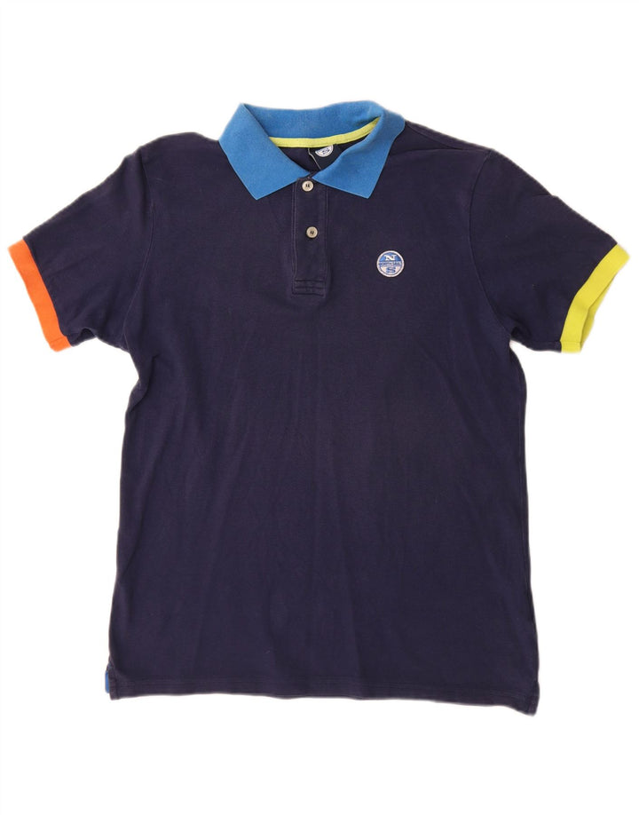 North Sails Mens Polo Shirt Small Navy Blue Colourblock
