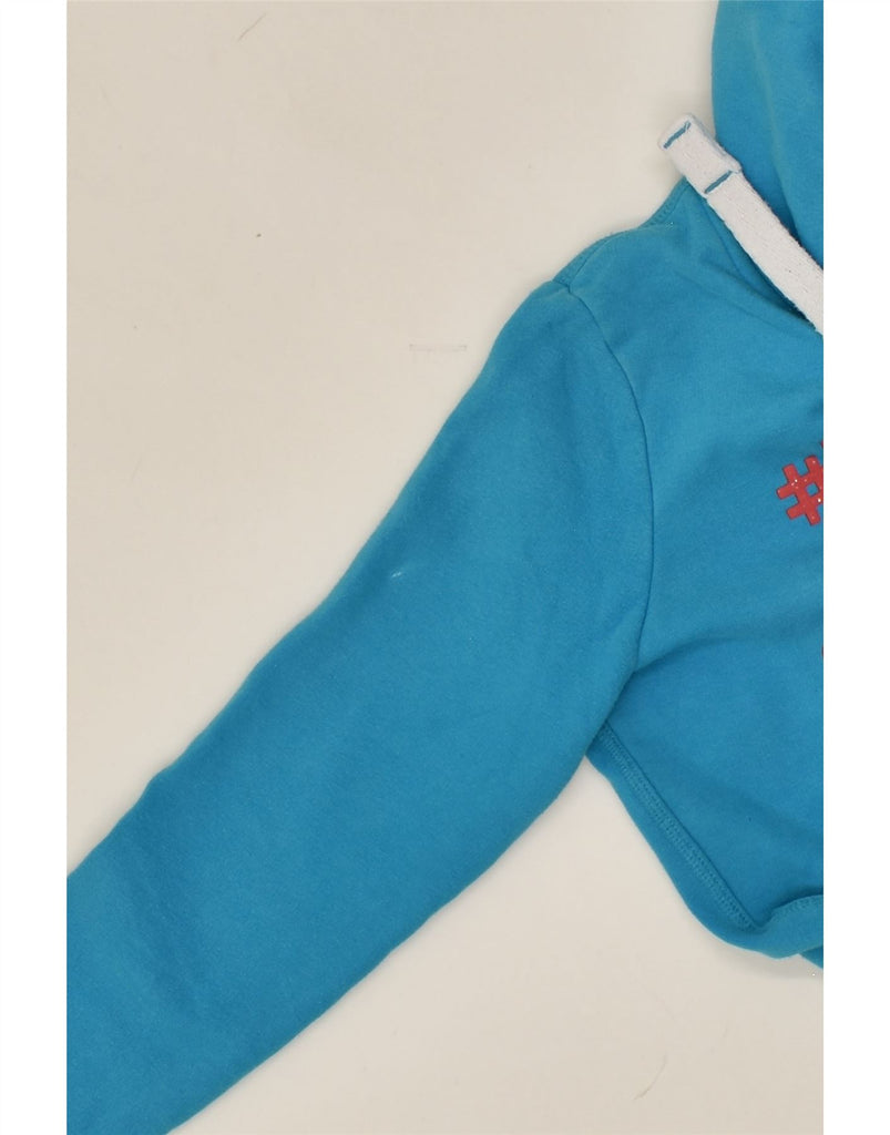 SUPERDRY Womens Graphic Hoodie Jumper UK 10 Small Blue Cotton | Vintage Superdry | Thrift | Second-Hand Superdry | Used Clothing | Messina Hembry 