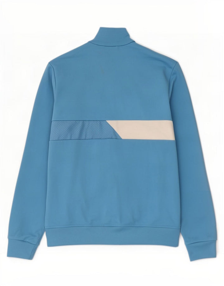 Adidas Boys Tracksuit Top Jacket 13-14 Years Blue Colourblock Polyester