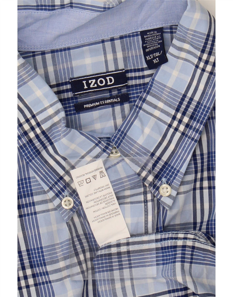 IZOD Mens Shirt XL Blue Check Cotton Vintage Izod and Second-Hand Izod from Messina Hembry 