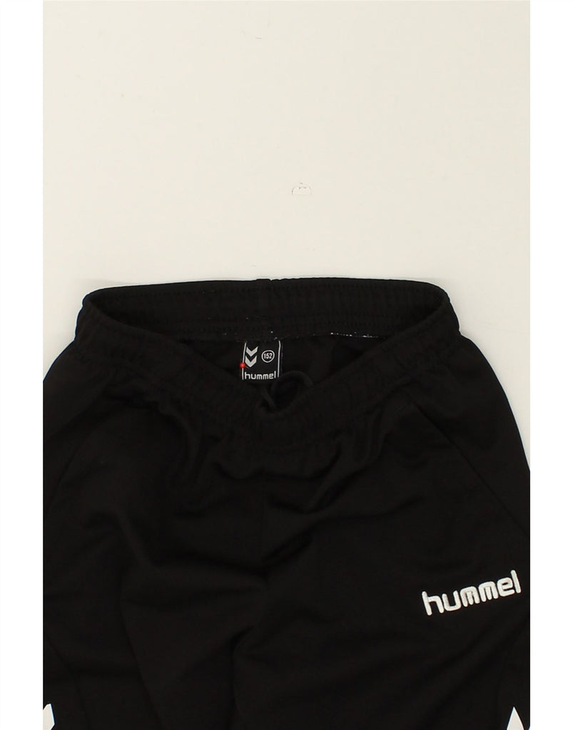 HUMMEL Boys Graphic Tracksuit Trousers 11-12 Years Black Polyester | Vintage Hummel | Thrift | Second-Hand Hummel | Used Clothing | Messina Hembry 