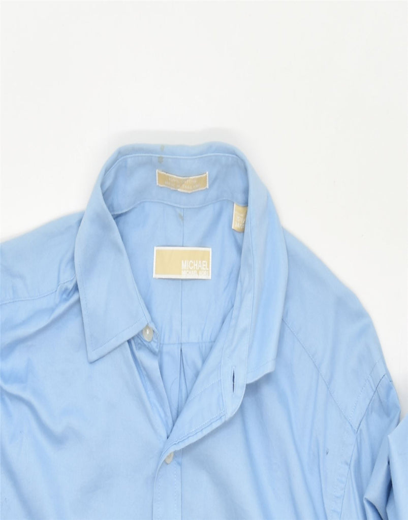 MICHAEL KORS Mens Shirt Size 15 1/2 34-35 Medium Blue Cotton | Vintage | Thrift | Second-Hand | Used Clothing | Messina Hembry 