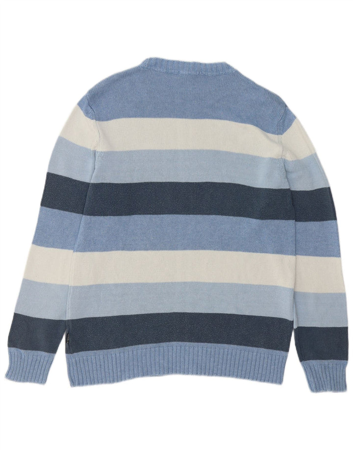 Gant Mens Crew Neck Jumper Sweater Medium Blue Striped Cotton