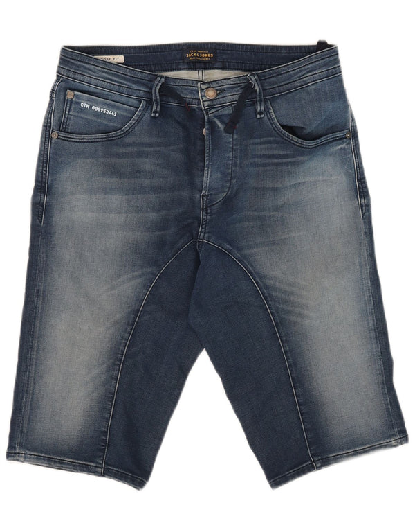 Jack & Jones Mens Loose Fit Denim Shorts Medium W32 Blue Cotton