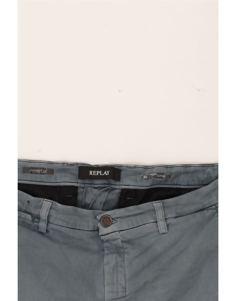 REPLAY Mens Zeumar Slim Chino Trousers W36 L28 Grey Cotton Vintage Replay and Second-Hand Replay from Messina Hembry 