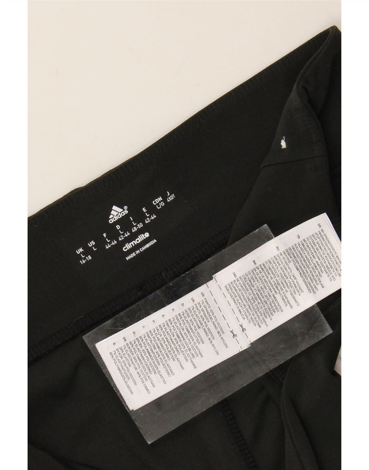 ADIDAS Womens Climalite Leggings UK 16/18 Large  Black Polyester Vintage Adidas and Second-Hand Adidas from Messina Hembry 