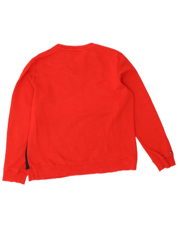 Tommy Hilfiger Womens Sweatshirt Jumper UK 14 Medium Red Colourblock