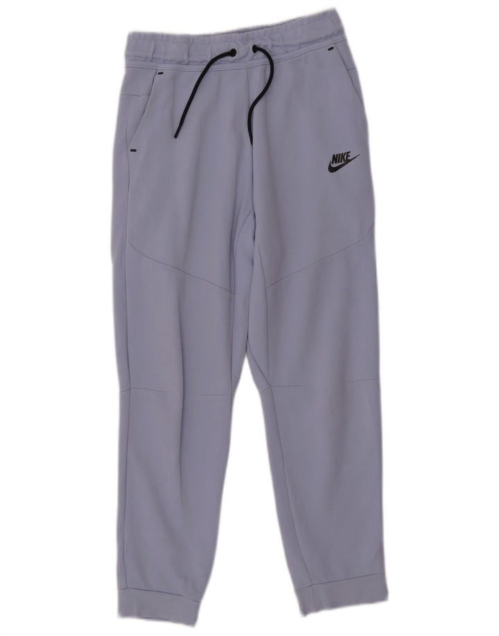NIKE Womens Tracksuit Trousers Joggers UK 14 Large  Blue Cotton