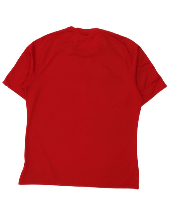 Adidas Mens Climalite T-Shirt Top Medium Red Colourblock Polyester
