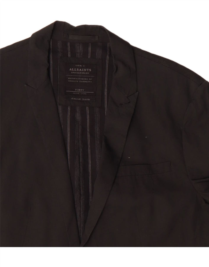All Saints Mens 1 Button Blazer Jacket UK 40 Large Black